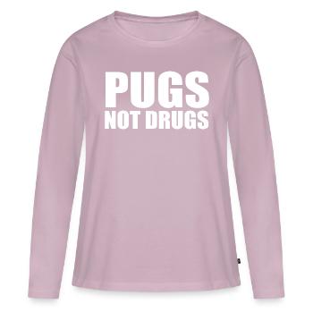 Carlins pas de drogues - T-shirt manches longues Premium bio Femme - rose poudré - Devant - Julia (174cm)