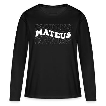 Drôle Mateus Groovy 4 Hommes Femmes Cool Mateus Tie - T-shirt manches longues Premium bio Femme - noir - Devant - Julia (174cm)