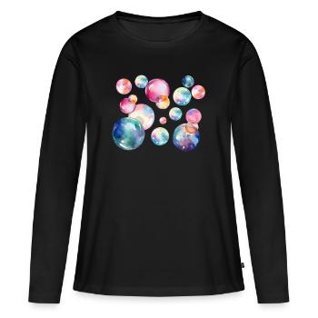 Bulles de rêve - T-shirt manches longues Premium bio Femme - noir - Devant - Julia (174cm)