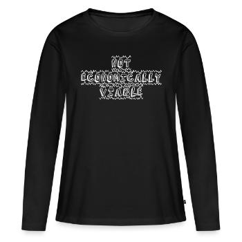 non économiquement viable - T-shirt manches longues Premium bio Femme - noir - Devant - Julia (174cm)