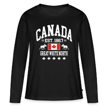 Canada - T-shirt manches longues Premium bio Femme - noir - Devant - Julia (174cm)