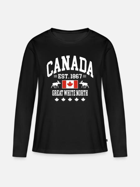 Canada - Frauen Premium Bio Langarmshirt - Schwarz