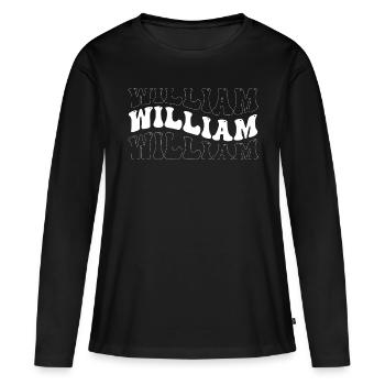 Drôle William Groovy 4 Hommes Femmes Cool William Tie - T-shirt manches longues Premium bio Femme - noir - Devant - Julia (174cm)
