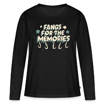 pour les souvenirs - T-shirt manches longues Premium bio Femme - noir - Devant - Julia (174cm)