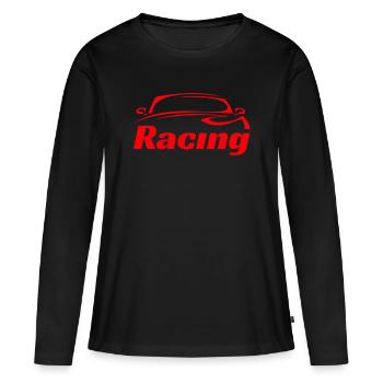 Resing ❤️ de voiture - T-shirt manches longues Premium bio Femme - noir - Devant - Julia (174cm)