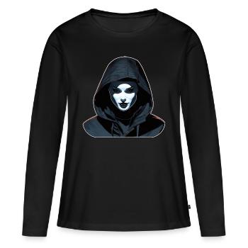 Gothic Girl im Hoodie - Frauen Premium Bio Langarmshirt - Schwarz - Vorne - Julia (174cm)