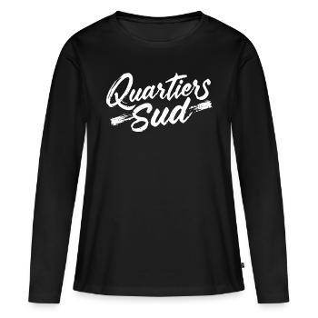 Quartiers Sud - T-shirt manches longues Premium bio Femme - noir - Devant - Julia (174cm)