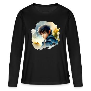 Fantaisie, Halfelin - T-shirt manches longues Premium bio Femme - noir - Devant - Julia (174cm)