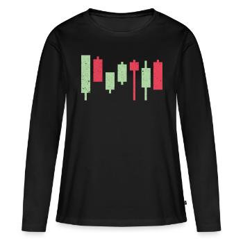 Investment Banking Finance Chart Money Investor - Frauen Premium Bio Langarmshirt - Schwarz - Vorne - Julia (174cm)