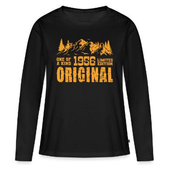 Geburtstagsgeschenk 1956 - 1956 - Frauen Premium Bio Langarmshirt - Schwarz - Vorne - Julia (174cm)