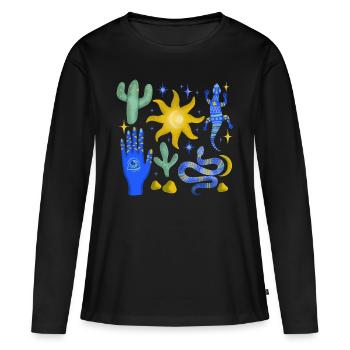 Magic Desert - Women's Premium Organic Long Sleeve Shirt - black - Front - Julia (174cm)
