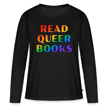 Lire des livres queer - T-shirt manches longues Premium bio Femme - noir - Devant - Julia (174cm)