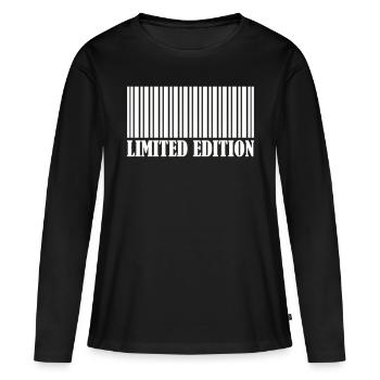 Code-barres édition limitée - T-shirt manches longues Premium bio Femme - noir - Devant - Julia (174cm)