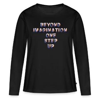 Votre imagination est votre pouvoir - T-shirt manches longues Premium bio Femme - noir - Devant - Julia (174cm)