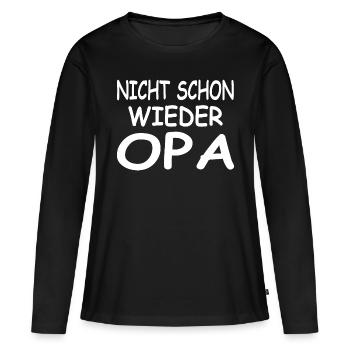 Opa - Frauen Premium Bio Langarmshirt - Schwarz - Vorne - Julia (174cm)