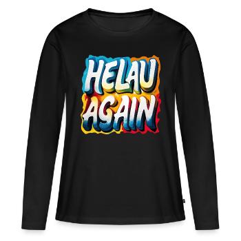 Helau Again Carnaval Carnaval - T-shirt manches longues Premium bio Femme - noir - Devant - Julia (174cm)