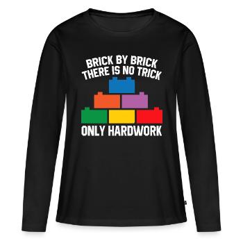 Brick Builder Brick Building Master Builder - Women's Premium Organic Long Sleeve Shirt - black - Front - Julia (174cm)