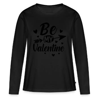 Be my Valentine - Amour - Cadeau - T-shirt manches longues Premium bio Femme - noir - Devant - Julia (174cm)