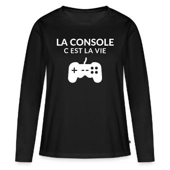 Die C-Konsole ist das Leben. Geek,Gamer,Gaming,Humor - Frauen Premium Bio Langarmshirt - Schwarz - Vorne - Julia (174cm)