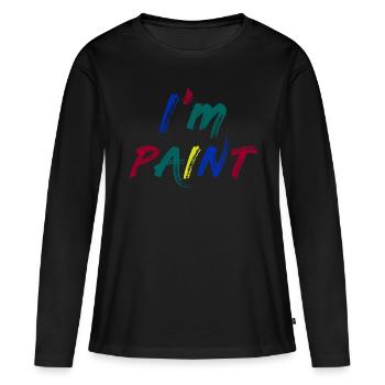I'M PAINT - I Love to Finger Paint – Finger Paints - Women's Premium Organic Long Sleeve Shirt - black - Front - Julia (174cm)