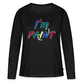 I'M PAINT - I Love to Finger Paint – Finger Paints - Women's Premium Organic Long Sleeve Shirt - black - Front - Julia (174cm)