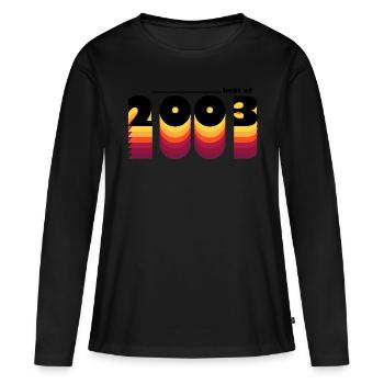 Vintage Bold Hommage à 2003 - Célébrer le 22 - T-shirt manches longues Premium bio Femme - noir - Devant - Julia (174cm)