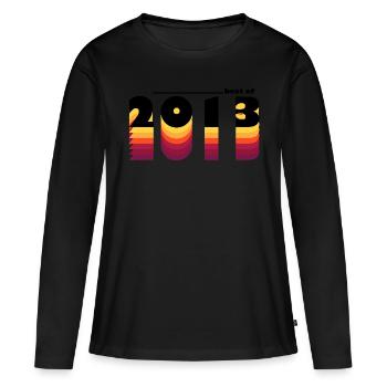 Vintage Bold Hommage à 2013 - Célébrez le 12 - T-shirt manches longues Premium bio Femme - noir - Devant - Julia (174cm)