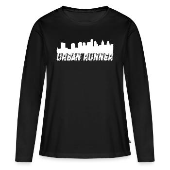 Coureur - T-shirt manches longues Premium bio Femme - noir - Devant - Julia (174cm)