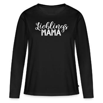 Maman préférée - T-shirt manches longues Premium bio Femme - noir - Devant - Julia (174cm)