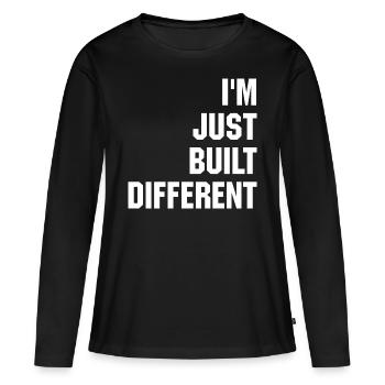 Je suis juste construit différemment - T-shirt manches longues Premium bio Femme - noir - Devant - Julia (174cm)