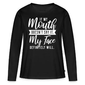 Citation drôle - T-shirt manches longues Premium bio Femme - noir - Devant - Julia (174cm)