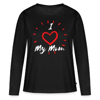J’aime ma mère - T-shirt manches longues Premium bio Femme - noir - Devant - Julia (174cm)