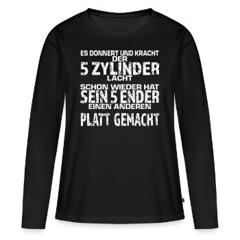 5 Zylinder Fünf Zylinder - Frauen Premium Bio Langarmshirt - Schwarz - Vorne - Julia (174cm)