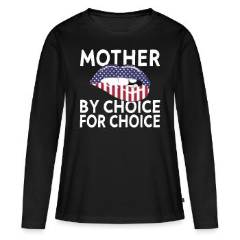 Mon corps Ma décision - T-shirt manches longues Premium bio Femme - noir - Devant - Julia (174cm)