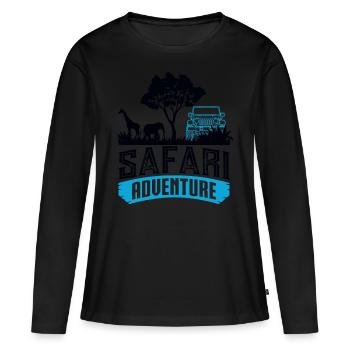 Safari Big Five - T-shirt manches longues Premium bio Femme - noir - Devant - Julia (174cm)