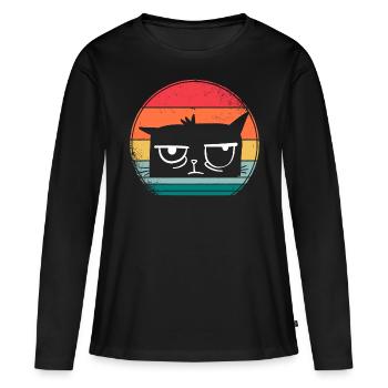 Meilleure chemise de chat jamais grincheux chat en détresse - T-shirt manches longues Premium bio Femme - noir - Devant - Julia (174cm)
