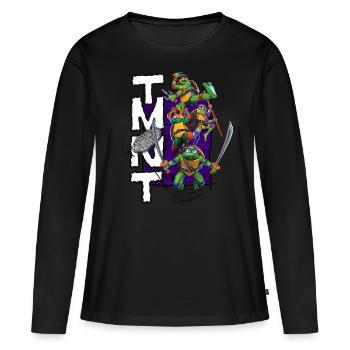 TMNT Mutant Mayhem Tous Turtles - T-shirt manches longues Premium bio Femme - noir - Devant - Julia (174cm)