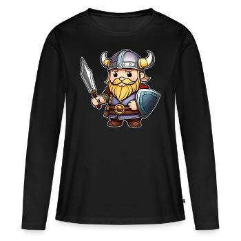 Cute Viking with Sword - Women's Premium Organic Long Sleeve Shirt - black - Front - Julia (174cm)