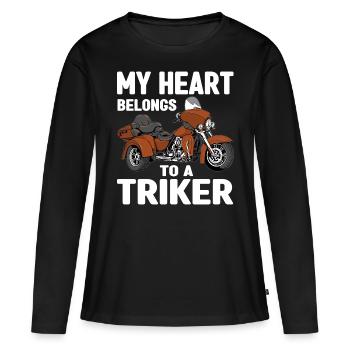 Triker - Frauen Premium Bio Langarmshirt - Schwarz - Vorne - Julia (174cm)