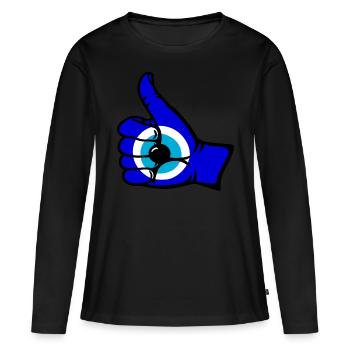 Icône Nazar OK - T-shirt manches longues Premium bio Femme - noir - Devant - Julia (174cm)