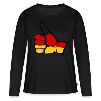 Drapeau de l’Allemagne Tout effacer l’icône - T-shirt manches longues Premium bio Femme - noir - Devant - Julia (174cm)
