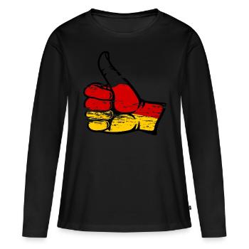 Allemagne Drapeau Tout Effacer l’icône utilisée - T-shirt manches longues Premium bio Femme - noir - Devant - Julia (174cm)