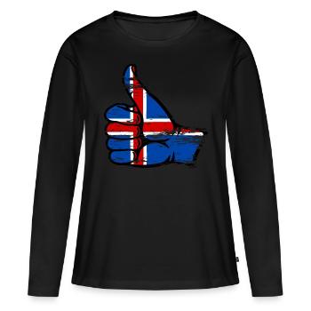 Drapeau de l’Islande Tout effacer l’icône utilisée - T-shirt manches longues Premium bio Femme - noir - Devant - Julia (174cm)