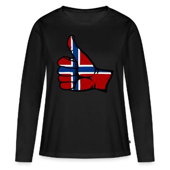 Drapeau de la Norvège Tout effacer l’icône - T-shirt manches longues Premium bio Femme - noir - Devant - Julia (174cm)