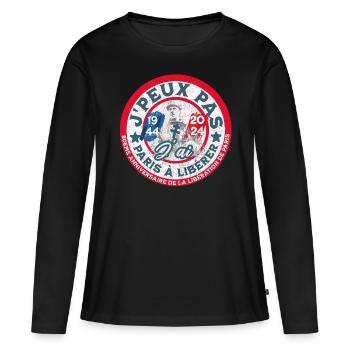 Ich kann nicht, ich habe Paris, um es zu befreien, 1944 2024 - Frauen Premium Bio Langarmshirt - Schwarz - Vorne - Julia (174cm)