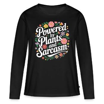 Végétarien Végétalien Végétarien Végétarien - T-shirt manches longues Premium bio Femme - noir - Devant - Julia (174cm)