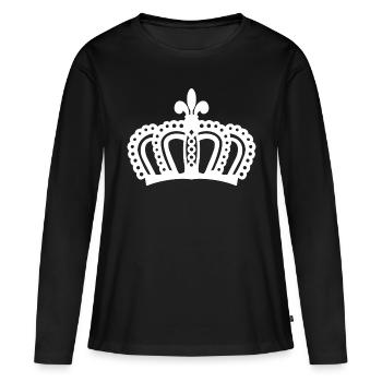 Couronne - T-shirt manches longues Premium bio Femme - noir - Devant - Julia (174cm)