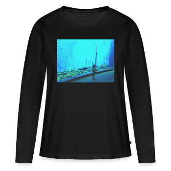 Turquoise - Women's Premium Organic Long Sleeve Shirt - black - Front - Julia (174cm)