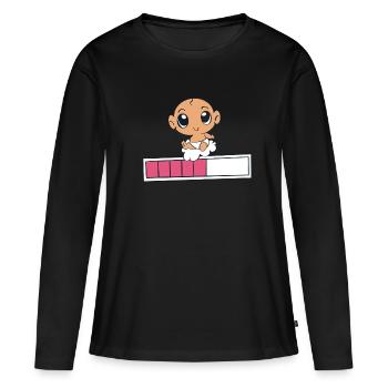 Baby loading - T-shirt manches longues Premium bio Femme - noir - Devant - Julia (174cm)