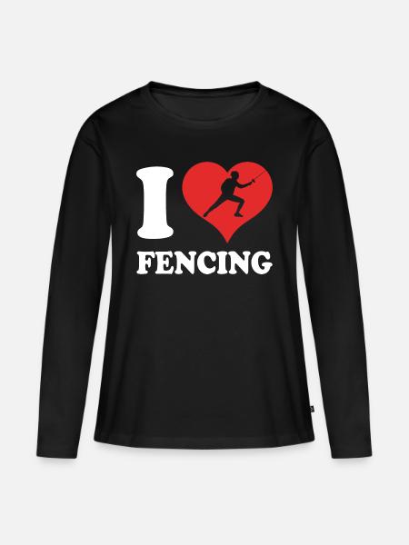 Fechten - Frauen Premium Bio Langarmshirt - Schwarz